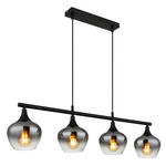 HÄNGELEUCHTE 90/15/120 cm  - Schwarz, MODERN, Glas/Metall (90/15/120cm) - Novel