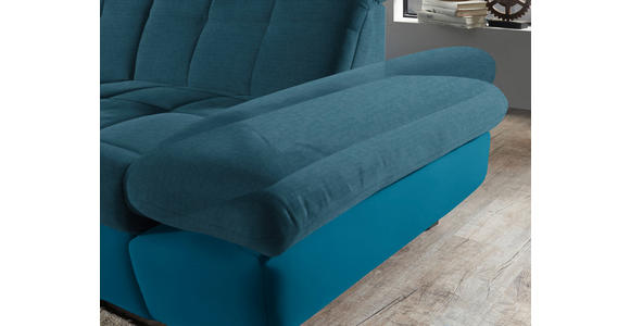 ECKSOFA in Mikrofaser Dunkelblau  - Schwarz/Dunkelblau, Design, Textil/Metall (341/204cm) - Xora