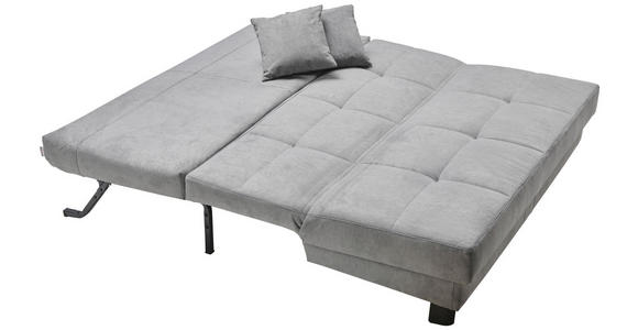 SCHLAFSOFA Mikrovelours Grau  - Schwarz/Grau, KONVENTIONELL, Textil/Metall (185/85/100cm) - Carryhome