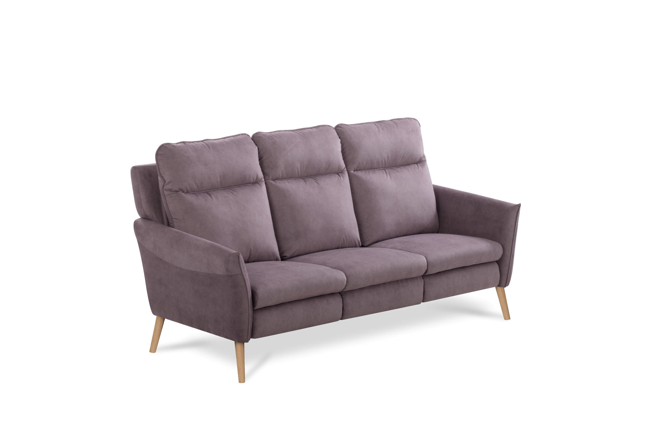 3-SITZER-SOFA  in Mikrofaser Rosa Skandinavisch, Modern  - Buchefarben/Rosa, Design, Holz/Textil (202/110/92cm) - Livetastic