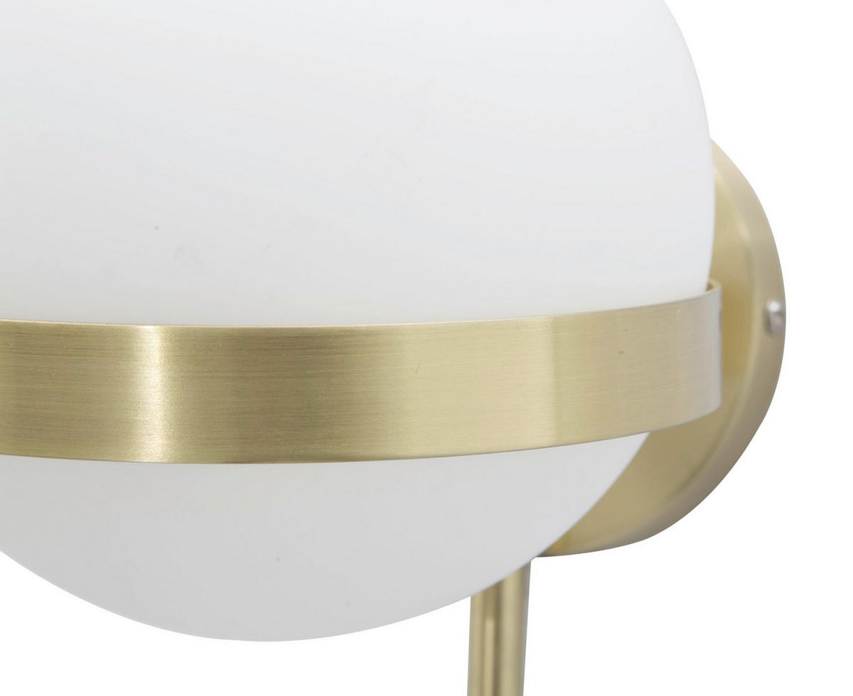 WANDLEUCHTE 15/20/40 cm  - Goldfarben/Weiß, Trend, Glas/Metall (15/20/40cm) - Mauro Ferretti