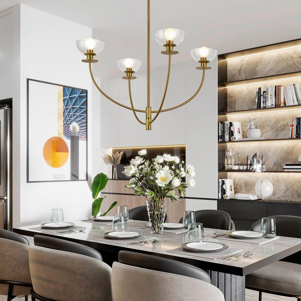 KRONLEUCHTER 38/67,3 cm   - Goldfarben, KONVENTIONELL, Glas/Metall (38/67,3cm) - Elstead Lighting