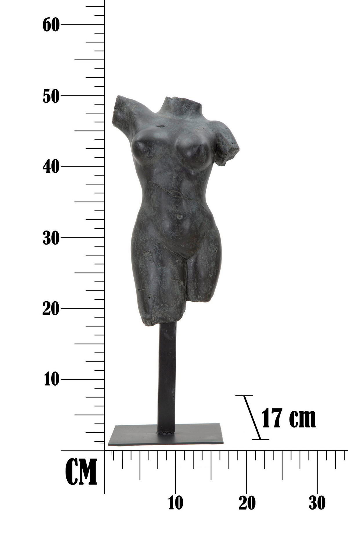 SKULPTUR - Schwarz, Basics, Kunststoff/Metall (19/50/17cm)