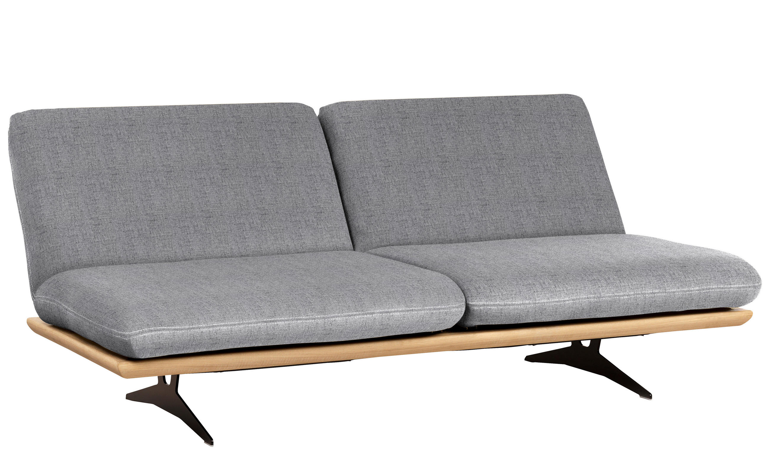 SCHLAFSOFA in Holz, Textil Eichefarben, Hellgrau  - Eichefarben/Beige, Design, Holz/Textil (204/92/90cm) - Dieter Knoll