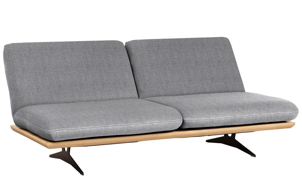 SCHLAFSOFA in Holz, Textil Eichefarben, Hellgrau  - Eichefarben/Beige, Design, Holz/Textil (204/92/90cm) - Dieter Knoll