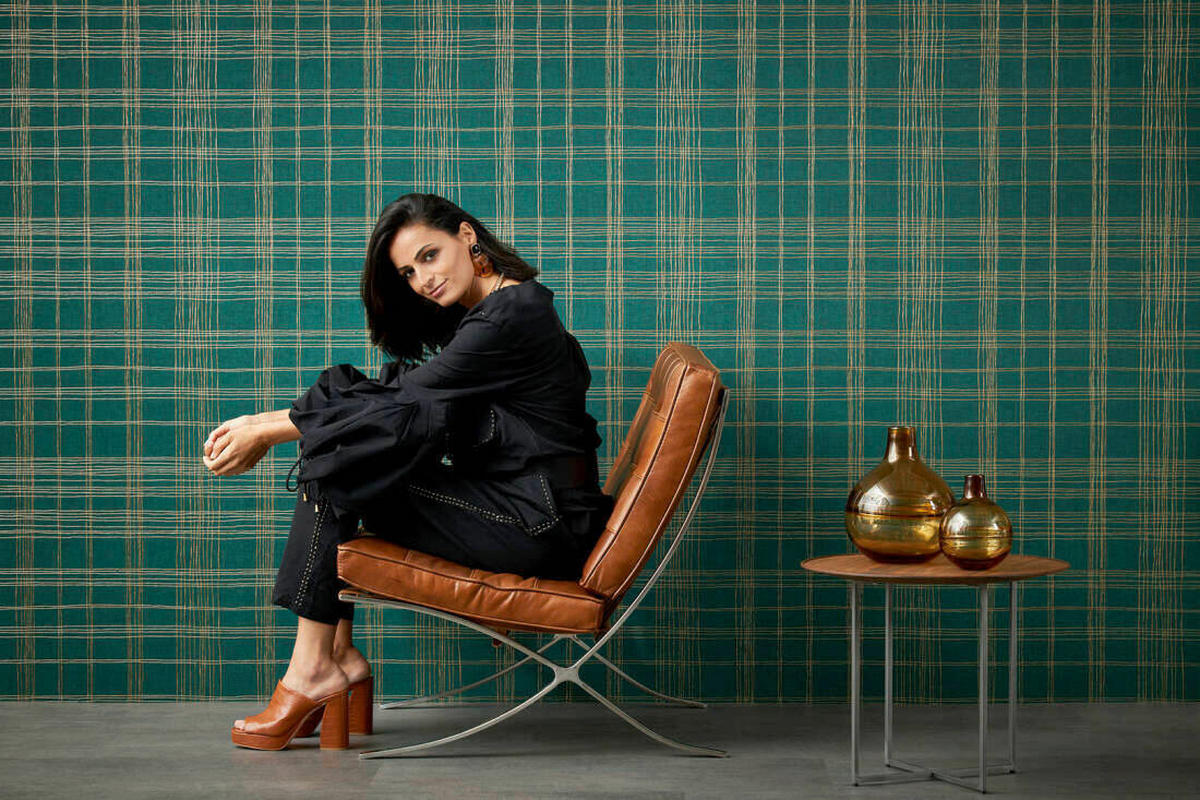 TAPETA VINILNA  zelena, zlatne boje  - zelena/zlatne boje, Basics, papir (53*1000cm)