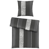 BETTWÄSCHESET STRIPES DK Satin 160/210 cm  65 cm/100 cm  - Anthrazit, Design, Textil (160/210cm) - Dieter Knoll