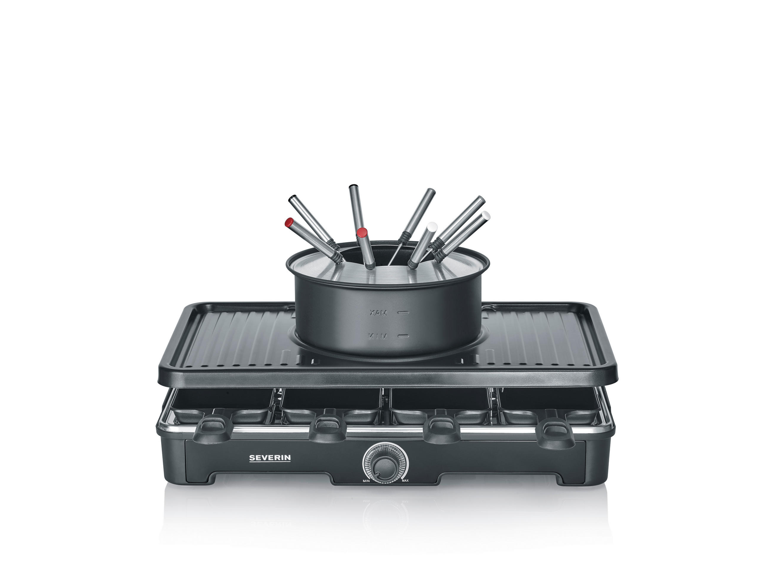 Raclette-/Fondue-Kombination  - Schwarz, Basics, Kunststoff/Metall (40/18/26cm) - Severin