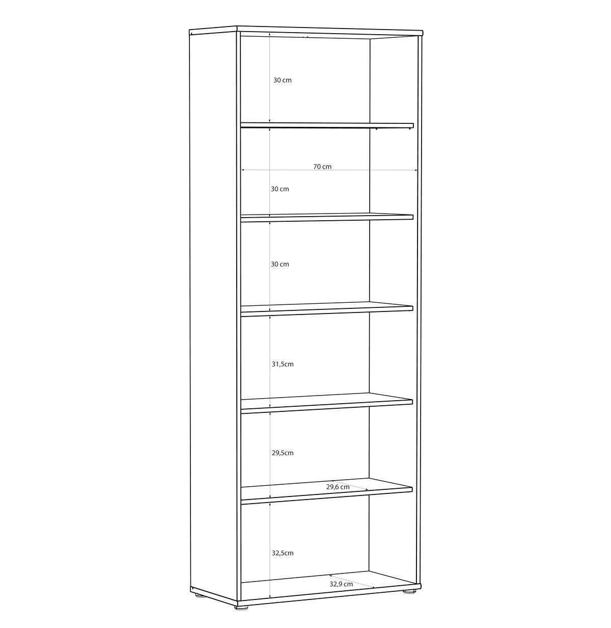 REGAL Sandfarben  - Sandfarben/Schwarz, Design, Holzwerkstoff/Kunststoff (73,7/197,5/34,8cm)