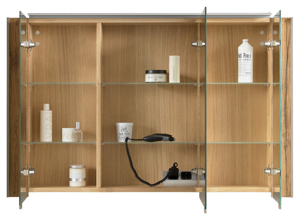 SPIEGELSCHRANK 102/76,8/20,8 cm  - Titanfarben/Erlefarben, Natur, Glas/Holz (102/76,8/20,8cm) - Musterring
