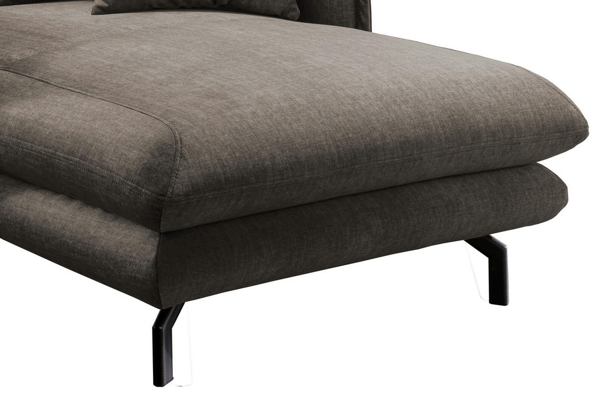 XXL-SESSEL in Velours Braun  - Schwarz/Braun, Modern, Textil/Metall (111/101/167cm) - Livetastic