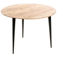 BEISTELLTISCH 65/65/46 cm Akazie massiv Schwarz, Akaziefarben rund  - Schwarz/Akaziefarben, KONVENTIONELL, Holz/Metall (65/65/46cm)