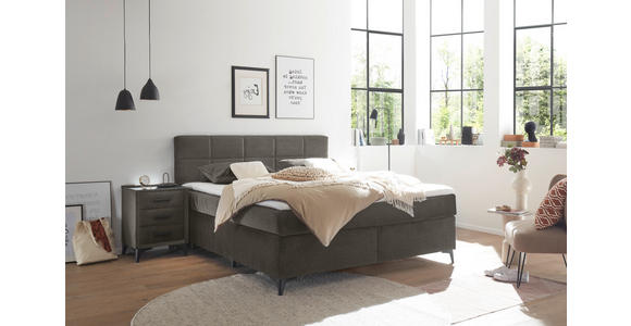 BOXSPRINGBETT 180/200 cm,  in Anthrazit  - Anthrazit/Schwarz, Design, Holzwerkstoff/Kunststoff (180/200cm) - Xora