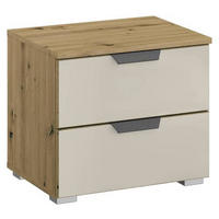 NACHTSCHRANK 47/43/42 cm  - Champagner/Alufarben, MODERN, Glas/Holzwerkstoff (47/43/42cm) - Rauch Möbel