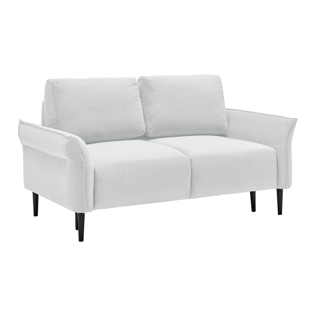 2-SITS SOFFA i textil silver  - silver/svart, Modern, trä/textil (150/85/92cm) - MID.YOU