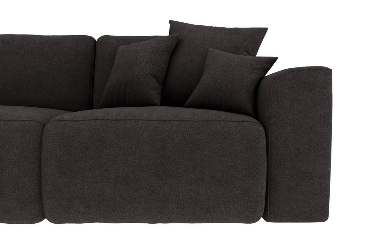ECKSOFA in Lederlook Dunkelbraun  195/293 cm  - Chromfarben/Dunkelbraun, KONVENTIONELL, Kunststoff/Textil (195/293cm) - Carryhome