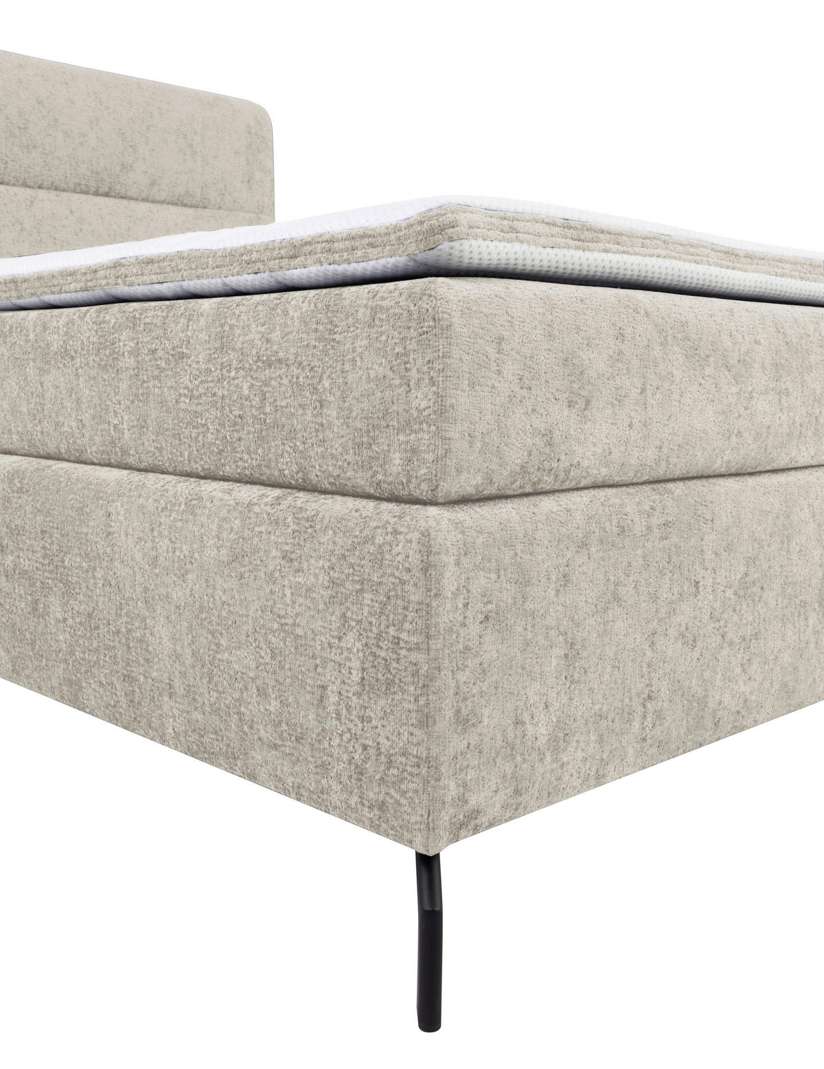 BOXSPRINGBETT 160/200 cm  in Beige  - Beige/Schwarz, Design, Textil/Metall (160/200cm) - Esposa
