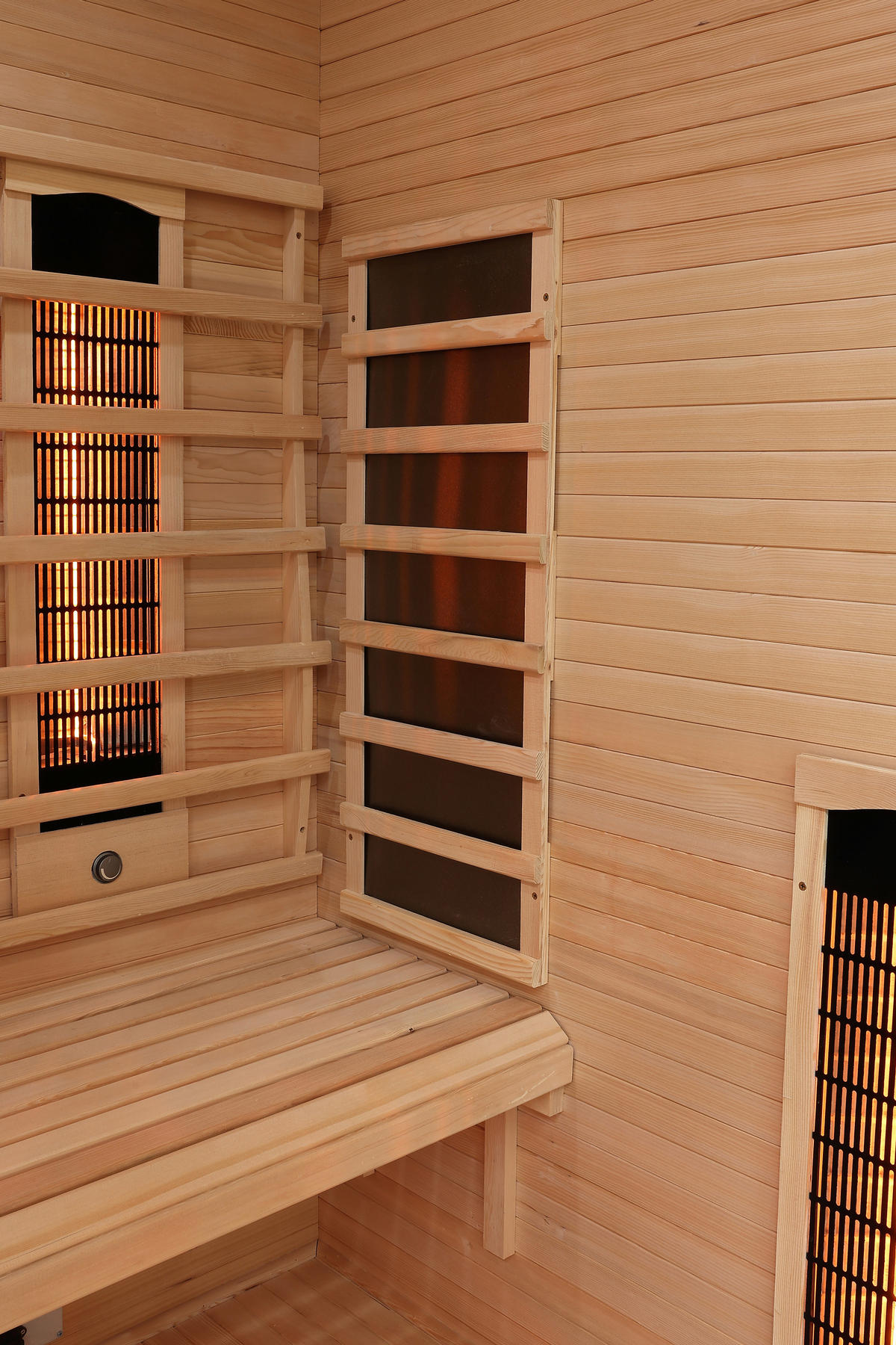 INFRAROTKABINE für 3 Personen OPEN  - Naturfarben, KONVENTIONELL, Holz (150/120/200cm) - Sanotechnik