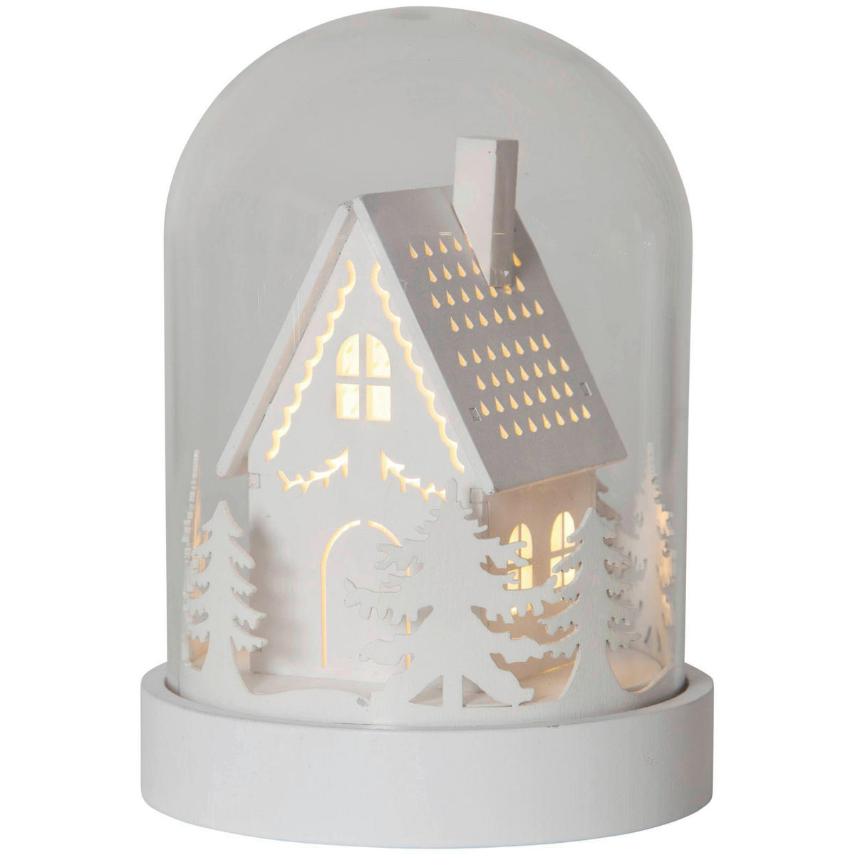LED-DEKOLEUCHTE 12,5/17,5 cm   - Klar/Weiß, Basics, Glas/Holz (12,5/17,5cm) - Eglo