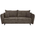 SCHLAFSOFA in Chenille Graubraun  - Graubraun/Schwarz, KONVENTIONELL, Holz/Textil (238/99/108cm) - Carryhome