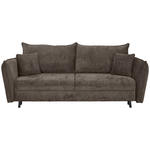 SCHLAFSOFA in Chenille Graubraun  - Graubraun/Schwarz, KONVENTIONELL, Holz/Textil (238/99/108cm) - Carryhome