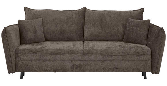 SCHLAFSOFA in Chenille Graubraun  - Graubraun/Schwarz, KONVENTIONELL, Holz/Textil (238/99/108cm) - Carryhome