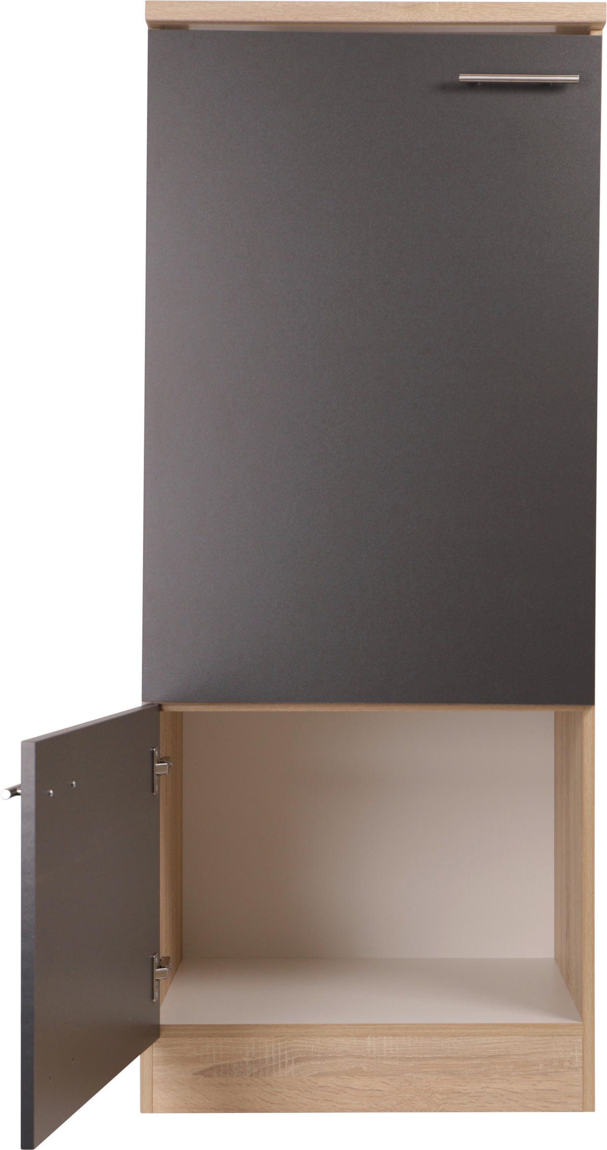 GERÄTEUMBAUSCHRANK 60/144,8/60 cm  in Grau, Eichefarben  - Eichefarben/Silberfarben, Basics, Holzwerkstoff/Metall (60/144,8/60cm) - Respekta