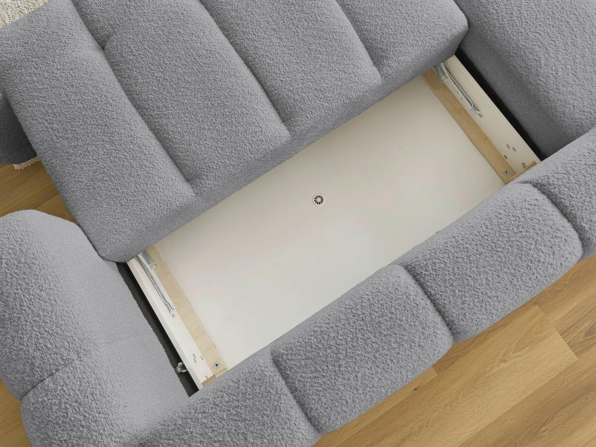 ECKSCHLAFSOFA FUJI Bouclé Dunkelgrau  inkl.  - Dunkelgrau/Schwarz, MODERN, Kunststoff/Textil (160/292cm)