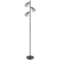 STEHLEUCHTE VILLEGAS 33/22/161 cm  - Schwarzchrom/Schwarz, Design, Glas/Kunststoff (33/22/161cm) - Globo
