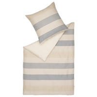 OBOUSTRANNÉ POVLEČENÍ, satén, krémová, vícebarevná, světle šedá, béžová, 155/220 cm - krémová/světle šedá, Basics, textil (155/220cm) - Esprit
