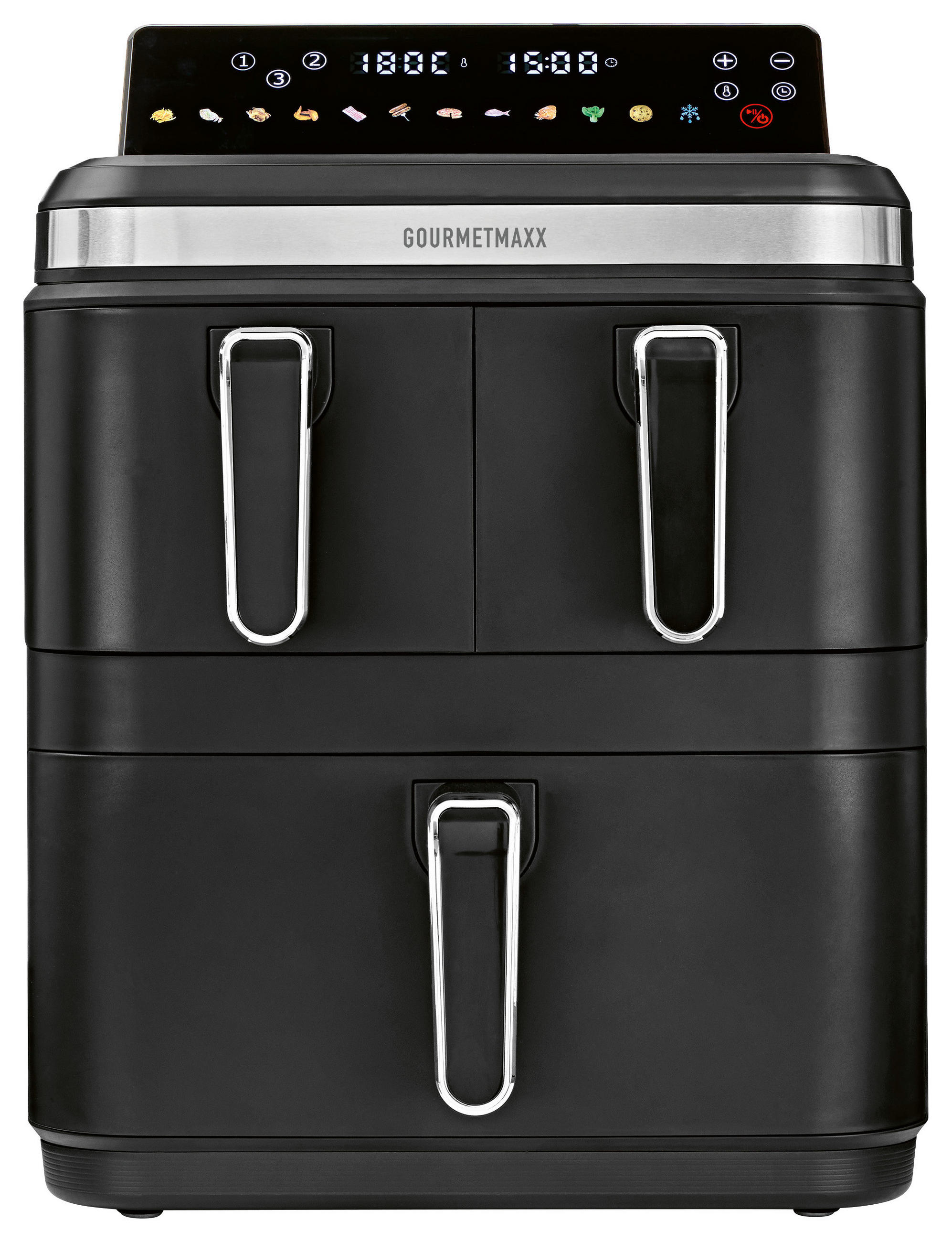 HEIßLUFTFRITTEUSE GOURMETmaxx 17 L  - Edelstahlfarben/Schwarz, MODERN, Kunststoff/Metall (37,7/37,5/43cm) - GOURMETMAXX