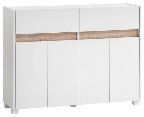 KOMMODE 112,2/84,8/33 cm  in Weiß  - Silberfarben/Weiß, Design, Holzwerkstoff/Kunststoff (112,2/84,8/33cm) - MID.YOU
