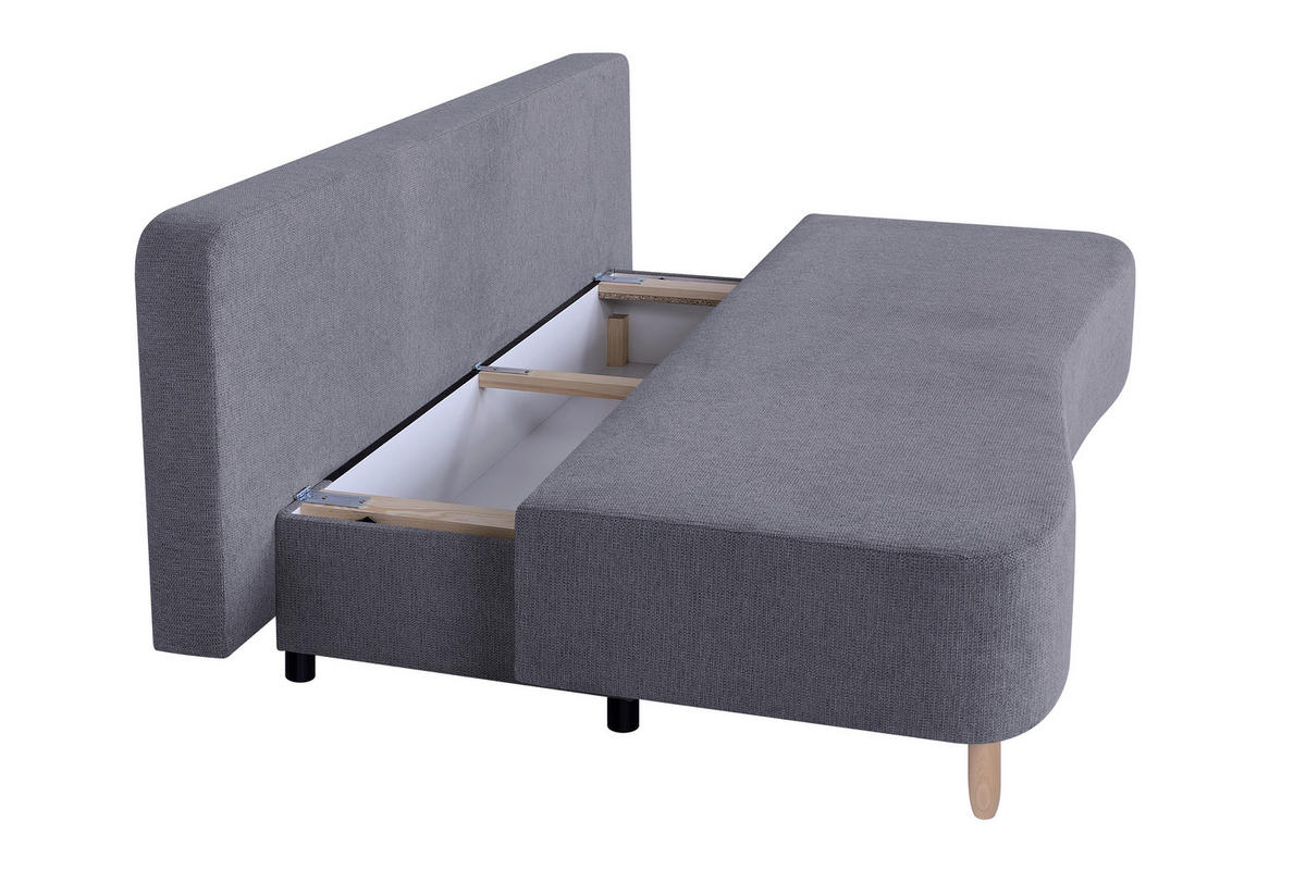SCHLAFSOFA  mit Webstoff Mokka  - Buchefarben/Schwarz, Design, Holz/Kunststoff (193/86/85cm) - P & B