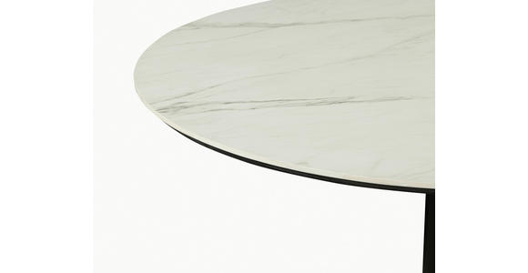 ESSTISCH in Metall, Keramik 115/115/76 cm  - Schwarz/Weiß, Design, Keramik/Metall (115/115/76cm) - Ambia Home