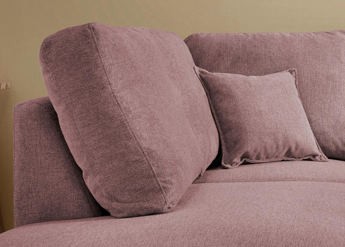 ECKSOFA in Struktur Rosa  - Naturfarben/Rosa, Konventionell, Holz/Textil (200/230cm) - P & B
