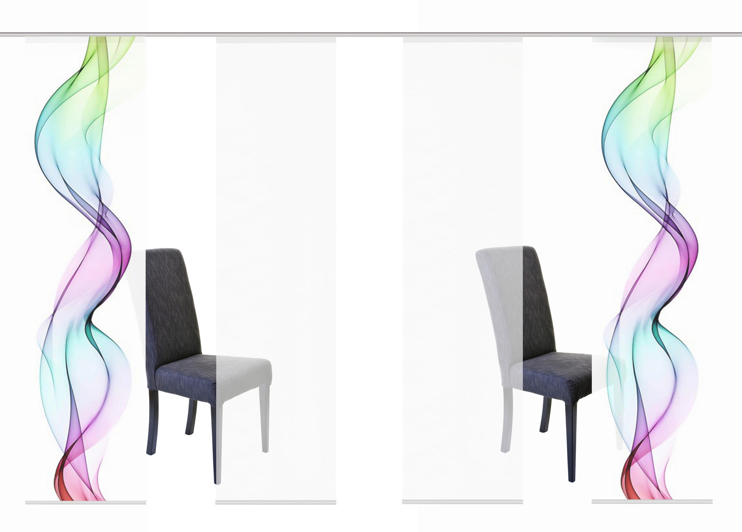 PANELOVÝ ZÁVĚS,  - vícebarevná, Design, textil (4x60/245cm)