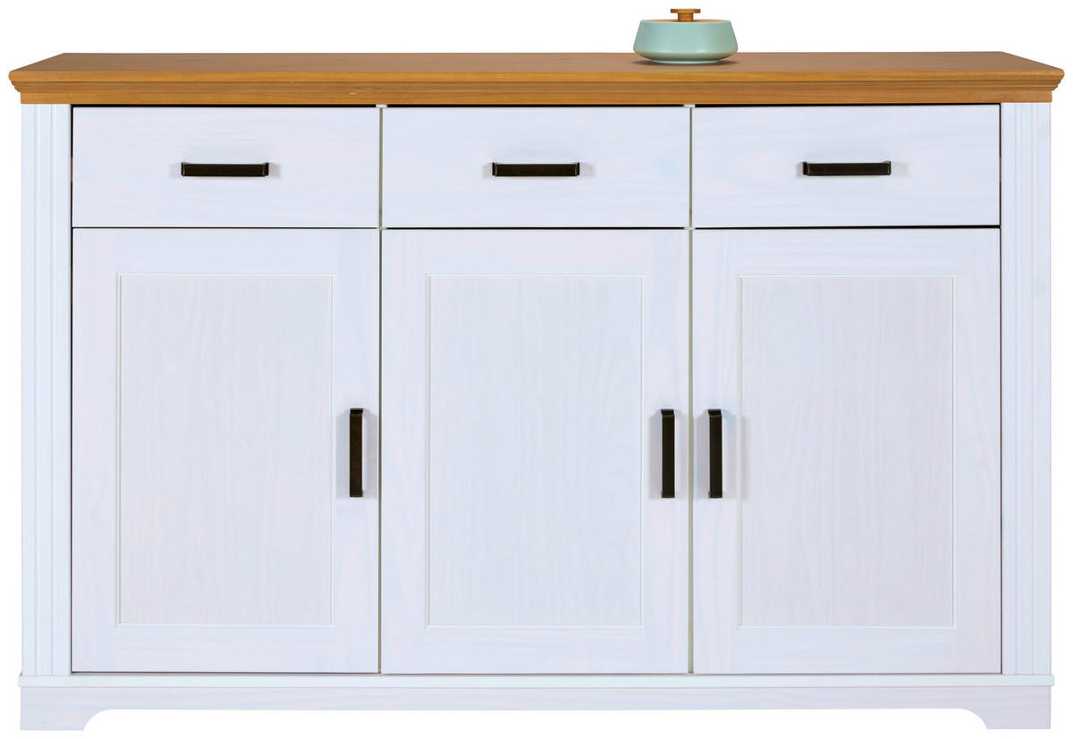 KOMMODE  in 166/104/48 cm  - Eichefarben/Schwarz, Design, Holz/Metall (166/104/48cm) - Livetastic
