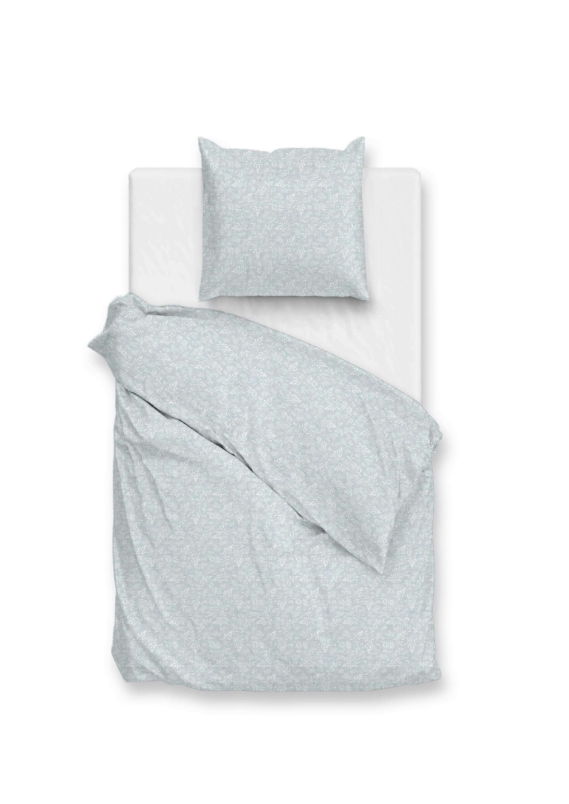 BETTWÄSCHE 2-teilig Petali-di-Lino Renforcé 135/200 cm  - Mintgrün, Basics, Textil (135/200cm) - Zohome