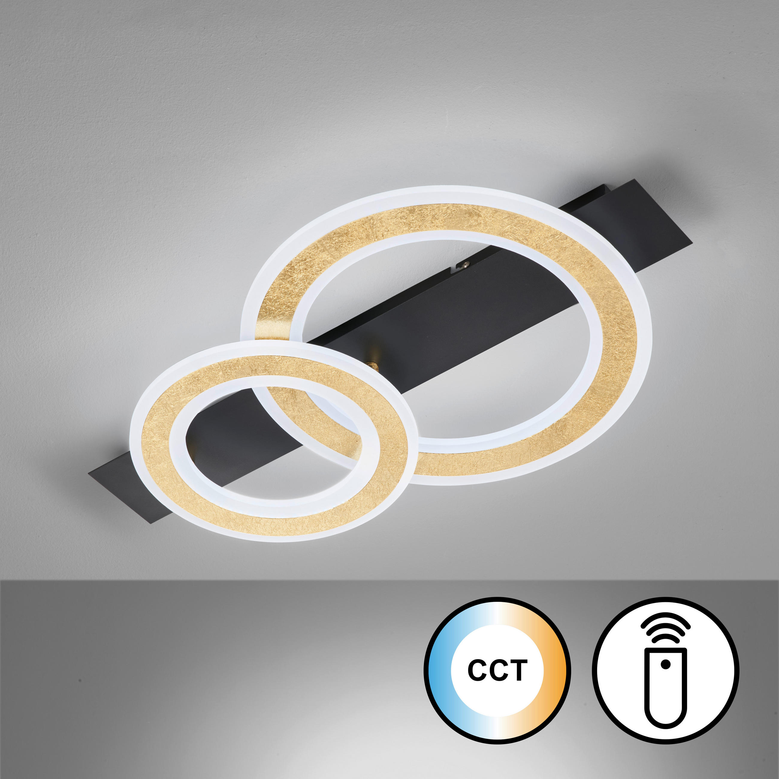 LED-DECKENLEUCHTE Circle 61/36/7,3 cm   - Schwarz, LIFESTYLE, Metall (61/36/7,3cm) - Fischer & Honsel