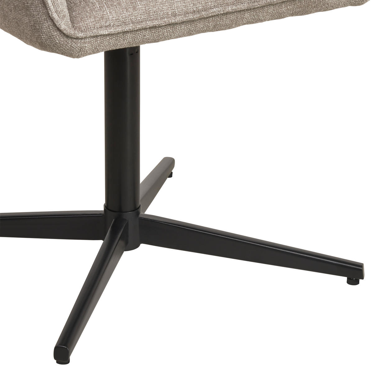 ARMLEHNSTUHL  in Eisen Leinenoptik  - Taupe/Schwarz, KONVENTIONELL, Holz/Textil (60/86.5/61cm) - MID.YOU