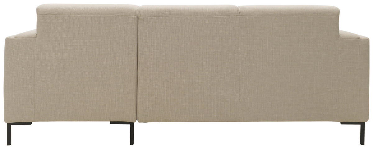 ECKSOFA in Webstoff Beige  214/146 cm  - Beige/Schwarz, Design, Textil/Metall (214/146cm) - LOOKS by W.Joop