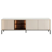 LOWBOARD BEVEL  193/58/40 cm  - Beige/Schwarz, Design, Glas/Holzwerkstoff (193/58/40cm) - Lomoco
