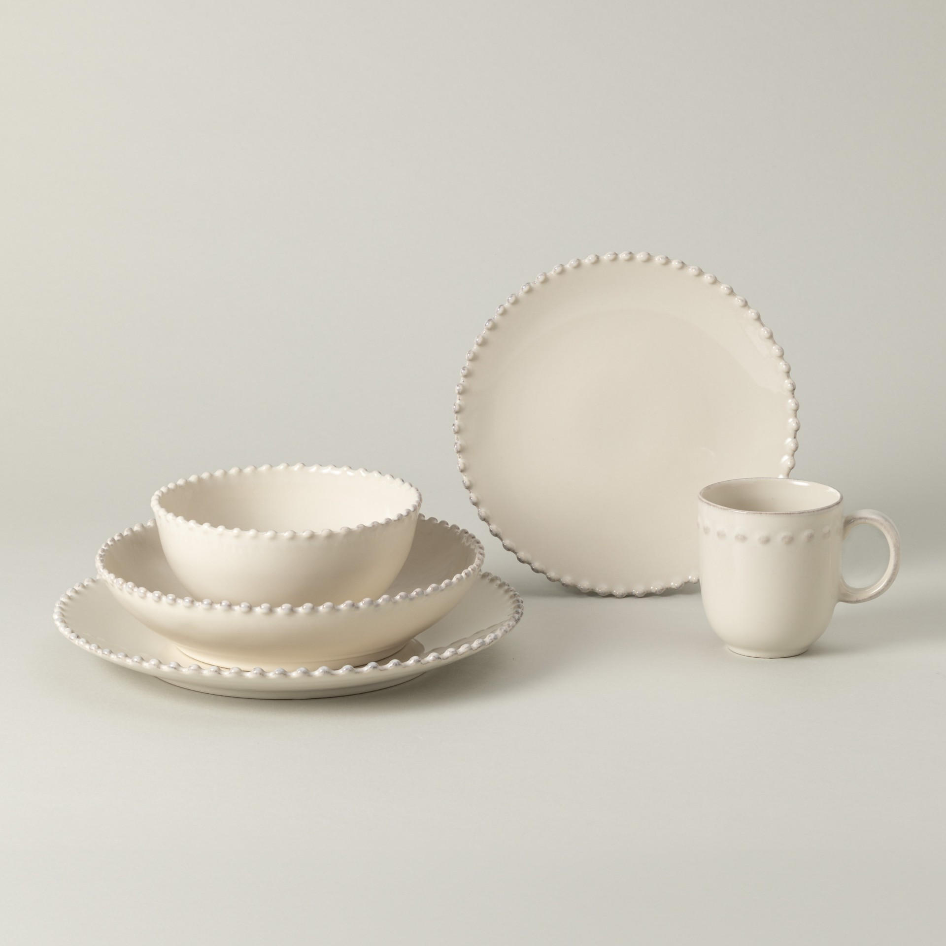KOMBISERVICE Creme PEARL 5-teilig 1 Personen  - Creme, Basics, Keramik - Costa Nova
