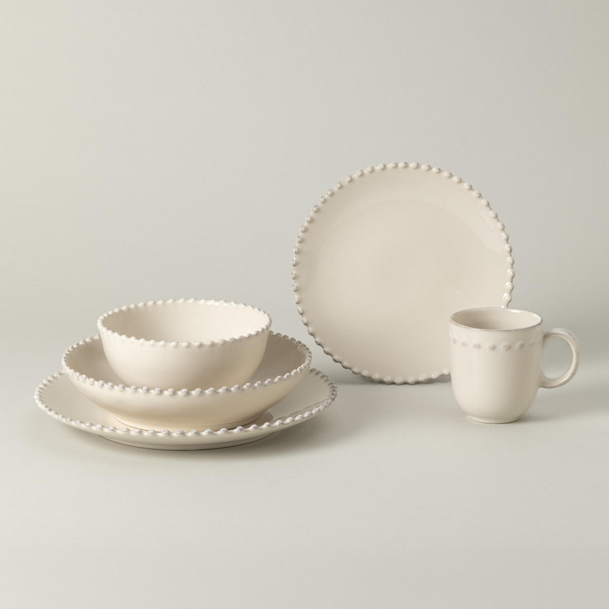 KOMBISERVICE Creme PEARL 5-teilig 1 Personen  - Creme, Basics, Keramik - Costa Nova