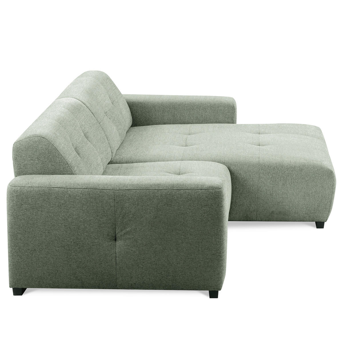 ECKSOFA AUSTIN Salbeigrün Flachgewebe Sitztiefenverstellung  - Salbeigrün/Schwarz, Design, Kunststoff/Textil (286/169cm) - Livetastic