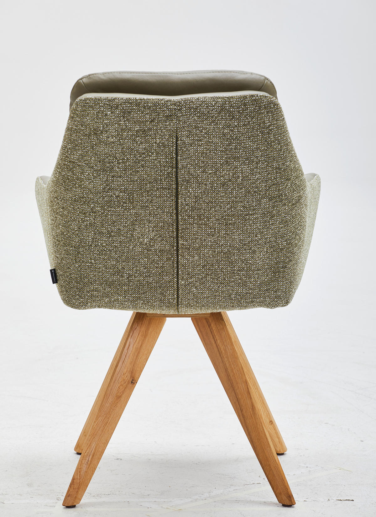 ARMLEHNSTUHL in Holz, Textil, Leder Olivgrün, Grün, Wildeiche  - Wildeiche/Olivgrün, Design, Leder/Holz (62/90/65cm) - Waldwelt