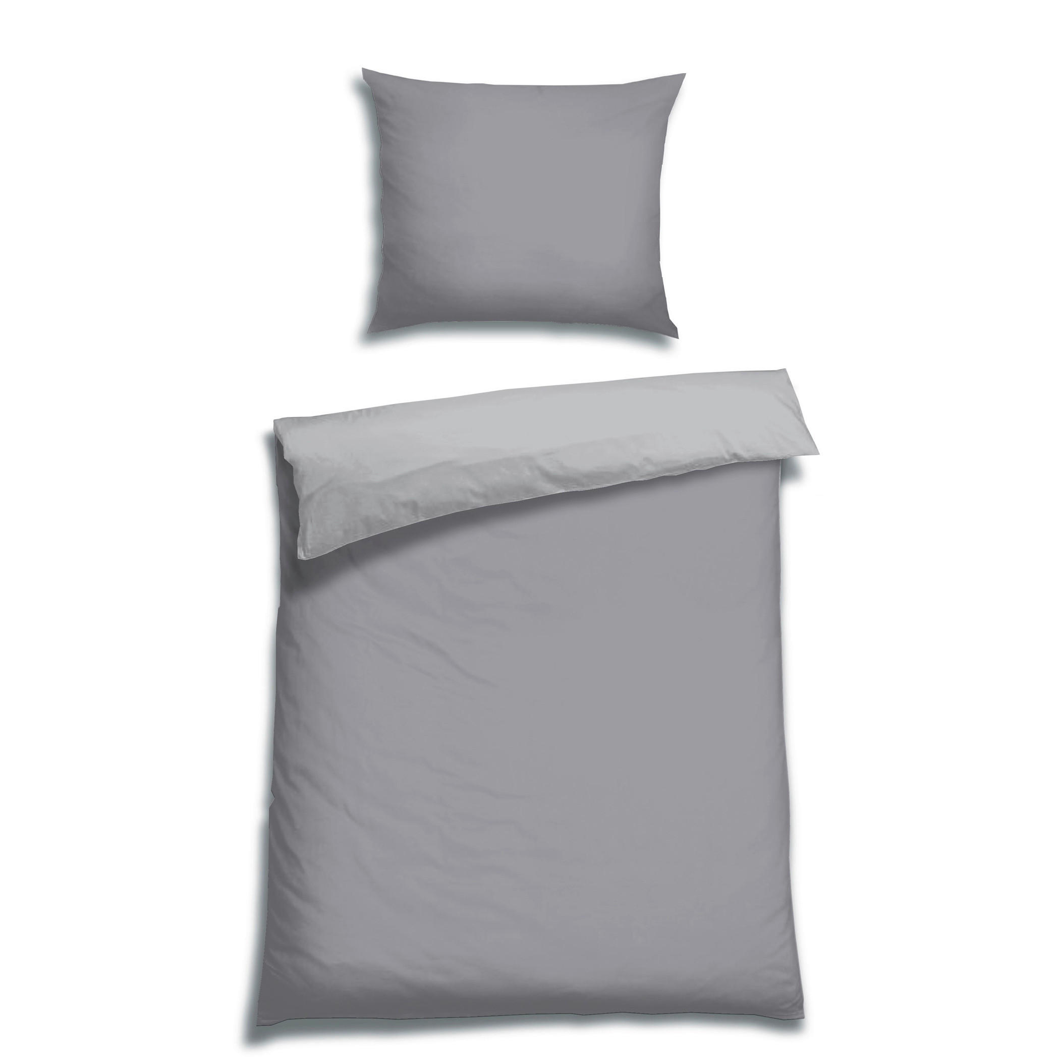 BETTWÄSCHE Satin 140/200 cm  - Grau, Basics, Textil (140/200cm) - Florella