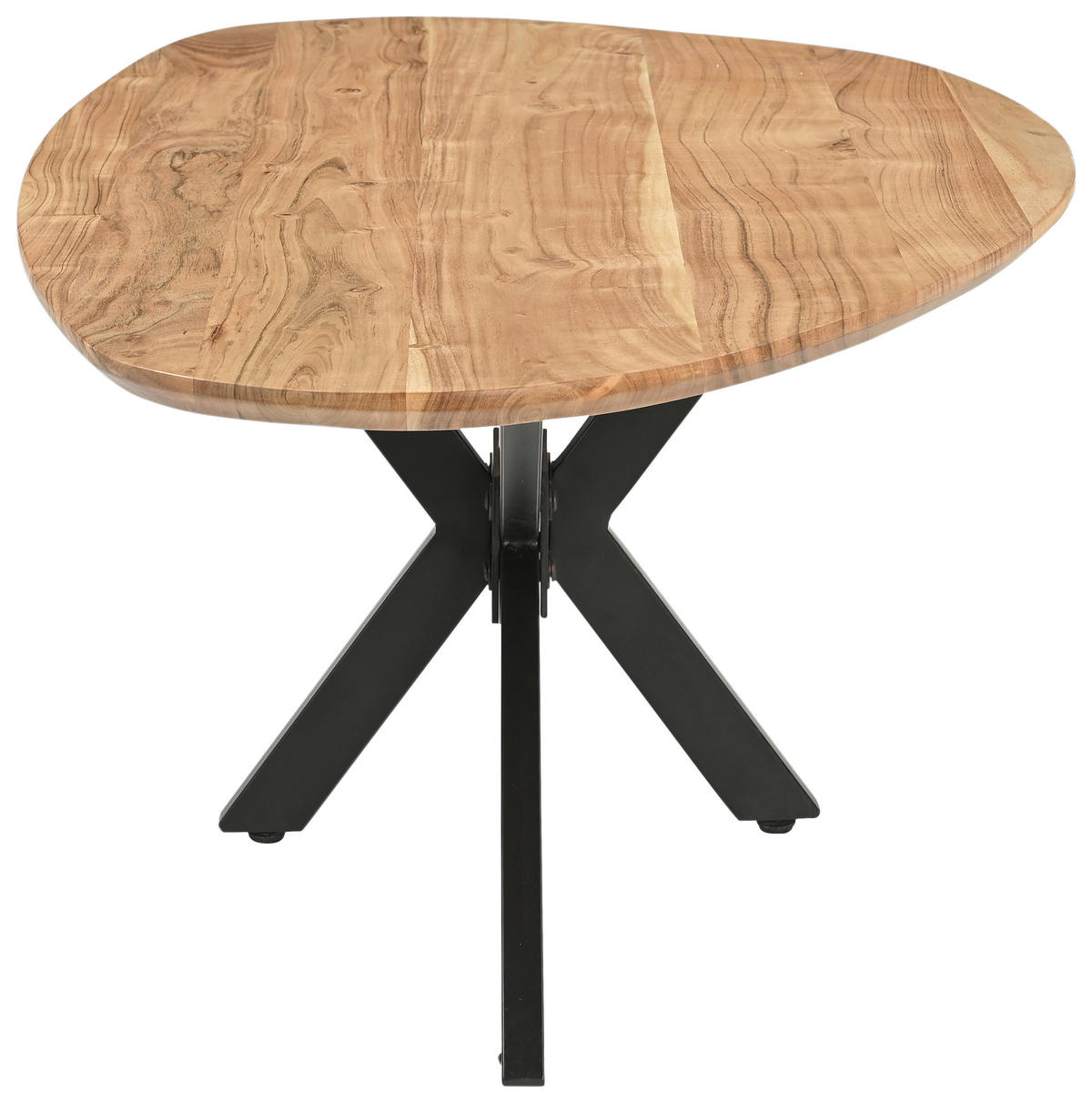 COUCHTISCH Akazie Hartholz 130/60/45 cm organisch Schwarz, Akaziefarben  - Schwarz/Akaziefarben, Design, Holz/Metall (130/60/45cm) - Livetastic