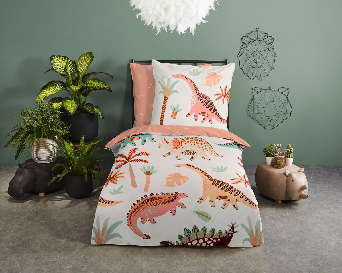 KINDERBETTWÄSCHE Dino Renforcé 135/200 cm  - Multicolor, Design, Textil (135/200cm)