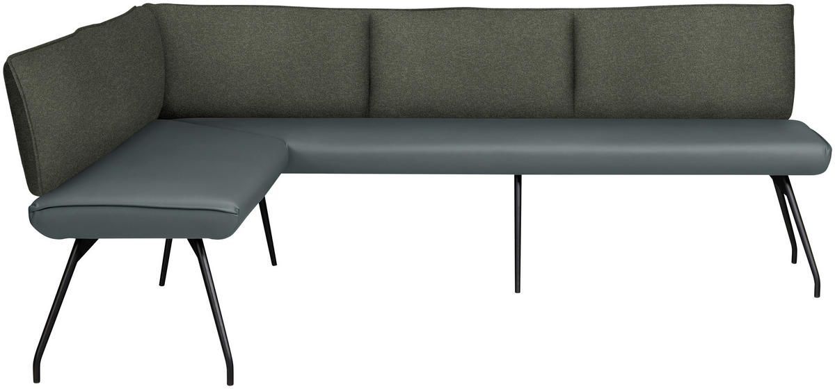 ECKBANK 165/225 cm  in Grau  - Schwarz/Grau, Design, Textil/Metall (165/225cm) - Moderano
